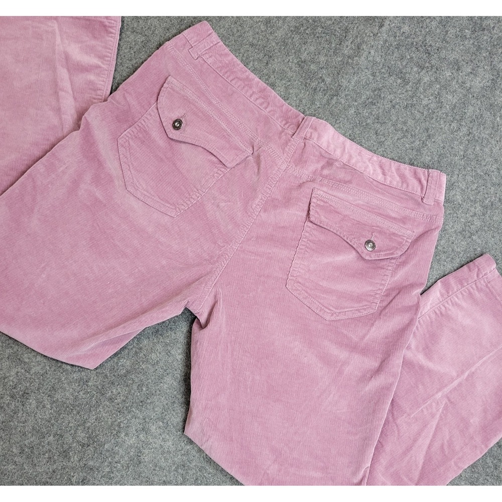 Liz Claiborne Corduroy Pants Womens 16 Pink Stretch Y2K Weekend Flap Pocket Puff